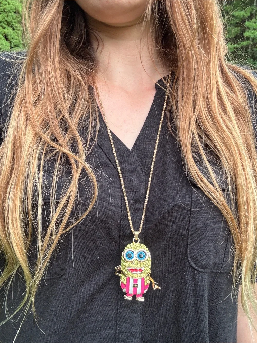 Betsey Johnson Minion Pendant Necklace